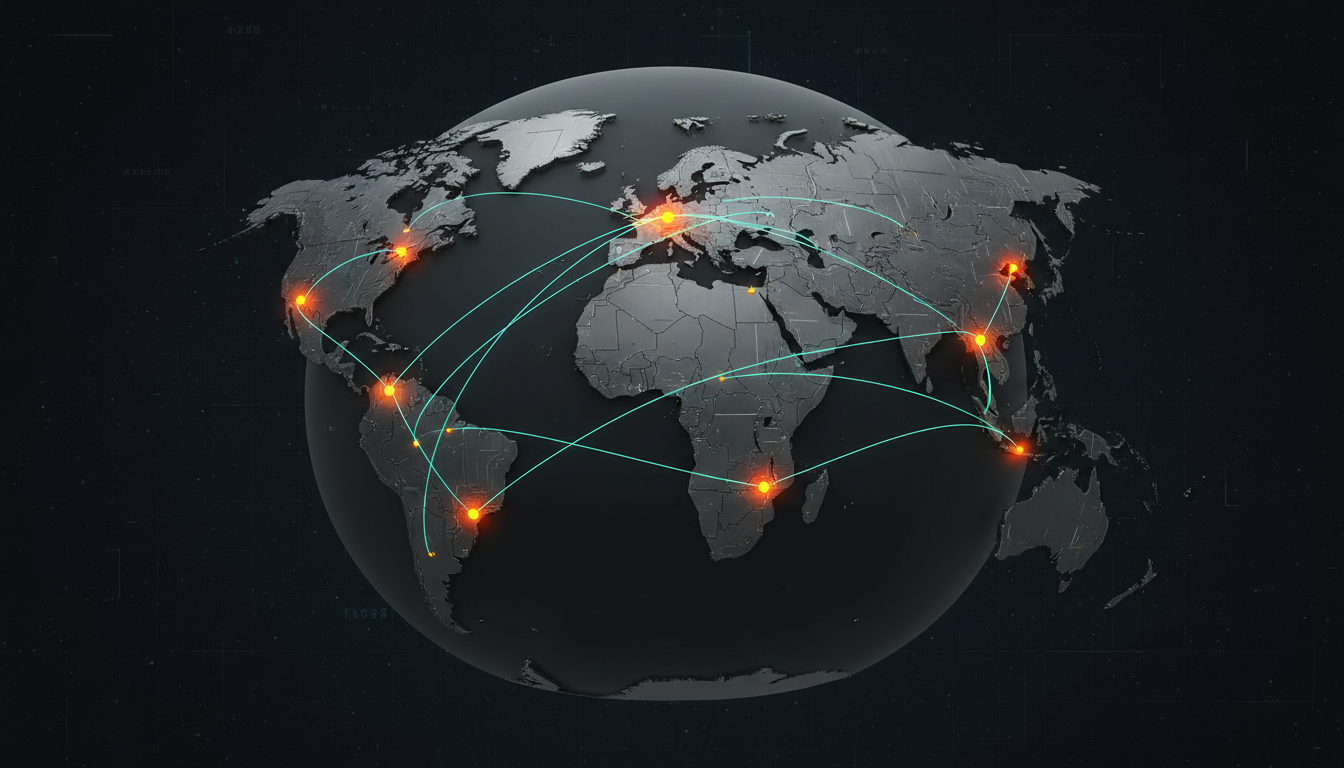 Global operations map showing PVF Resources worldwide presence